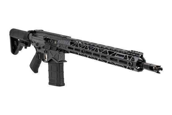 Battle Arms Development Xyston Combat rifle with 16" barrel threaded 5/8x24 with an effective muzzle brake.